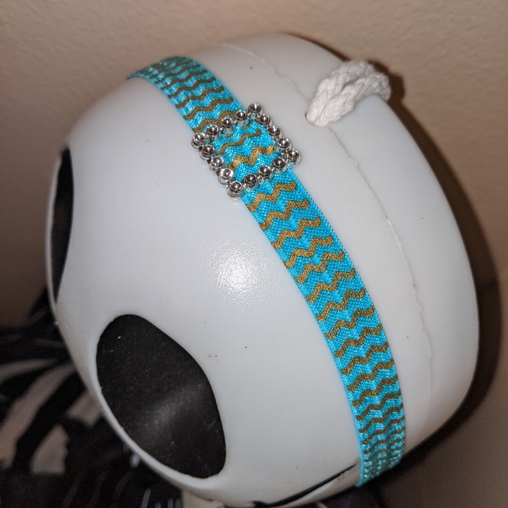 Chevron Elastic Headband with Jewels